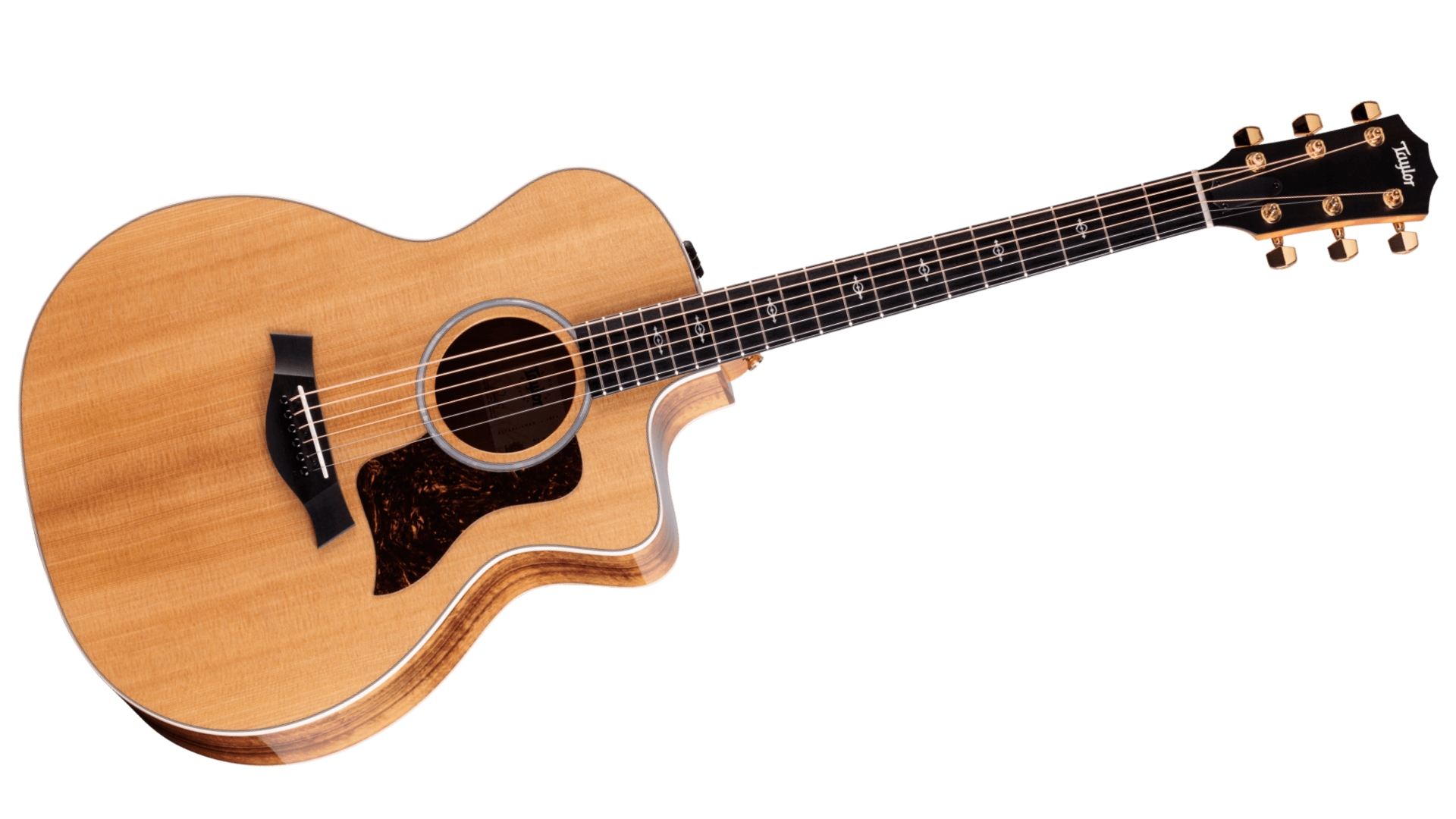 A Taylor 214ce-K DLX acoustic guitar