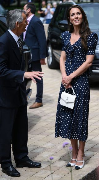 Kate Middleton's polka dot dress and Mulberry bag