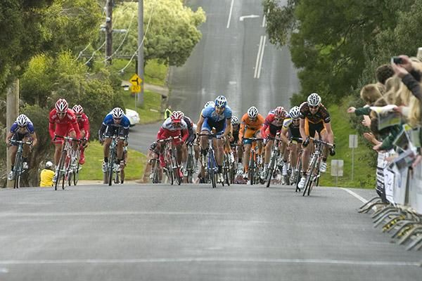 The leaders were caught on the outskirts of Warragul and it came down to a bunch sprint.