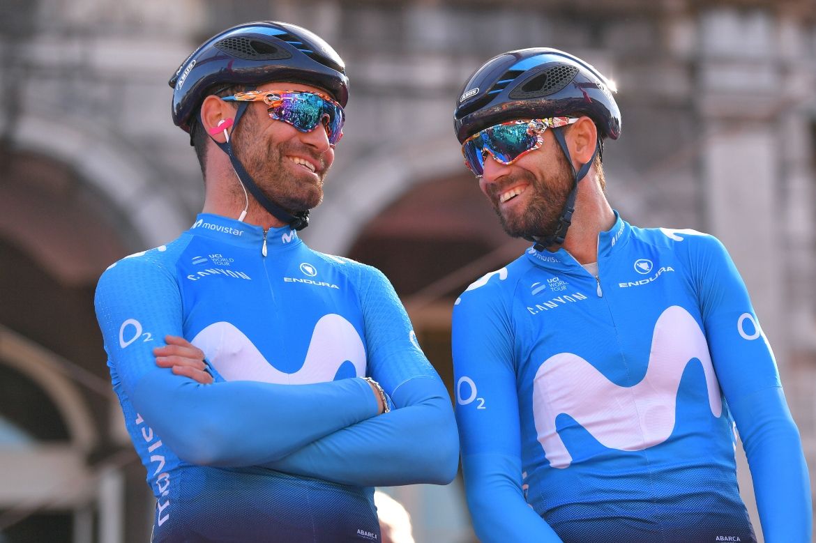 Jose Rojas and Alejandro Valverde compare beards