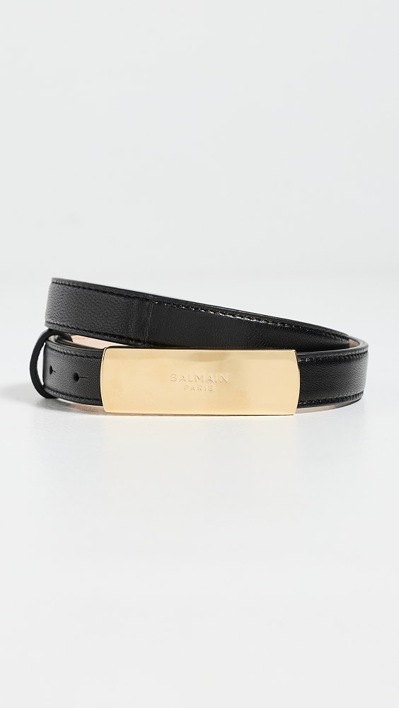 Balmain Smooth Leather Belt - Noir