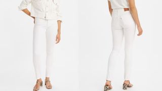 skinny shaping white jeans