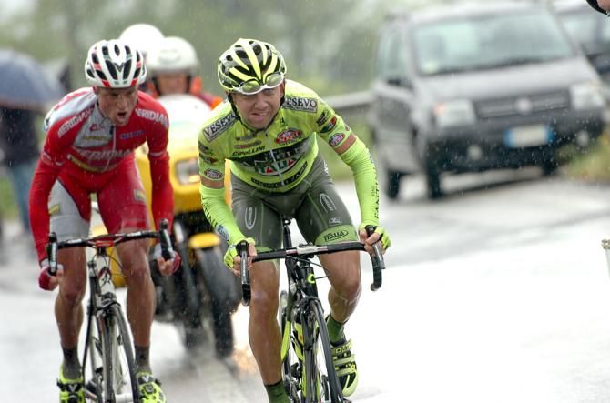 Mauro Santambrogio (Vini Fantini) leads Patrik SInkewitz in the breakaway
