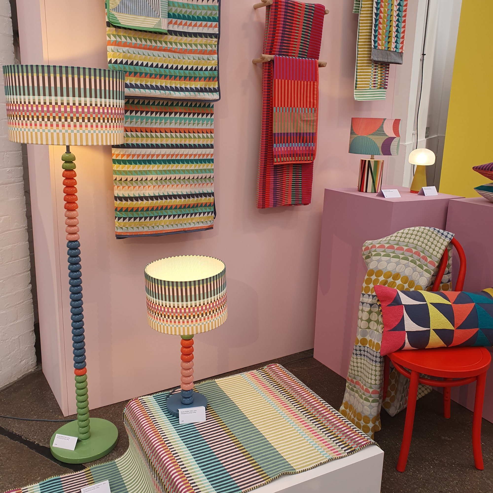 The Habitat x Margo Selby collection on display at the Habitat press show.