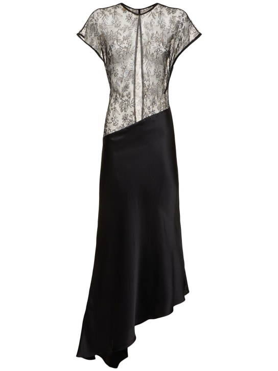 Beline Lace & Satin Long Dress - Tove - Women - Black - 34 Fr