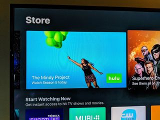 Hulu in Apple TV app Mindy Project splash window