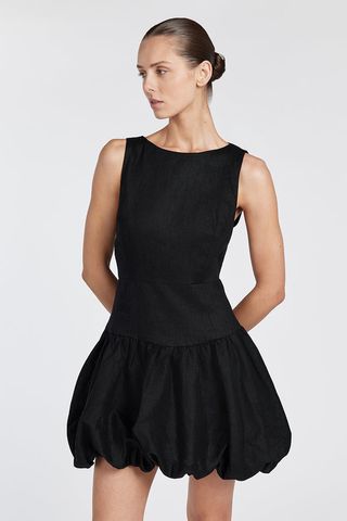 Irina Black Bubble Mini Dress