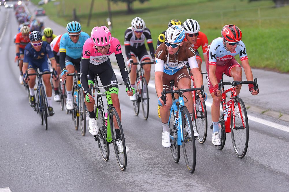 Hugh Carthy (EF Education First - Drapac) in the break during stage 5 at Tour de Suisse