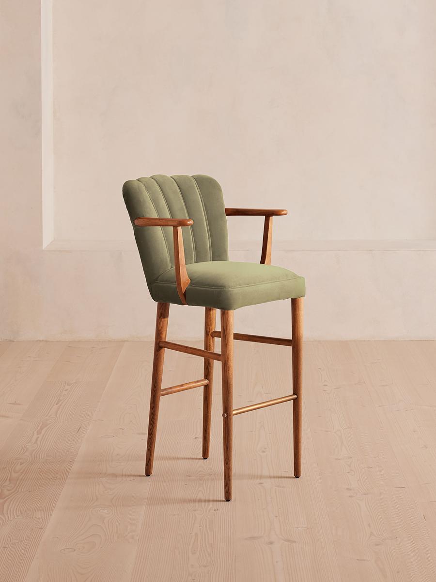 Mae Barstool, Velvet, Lichen