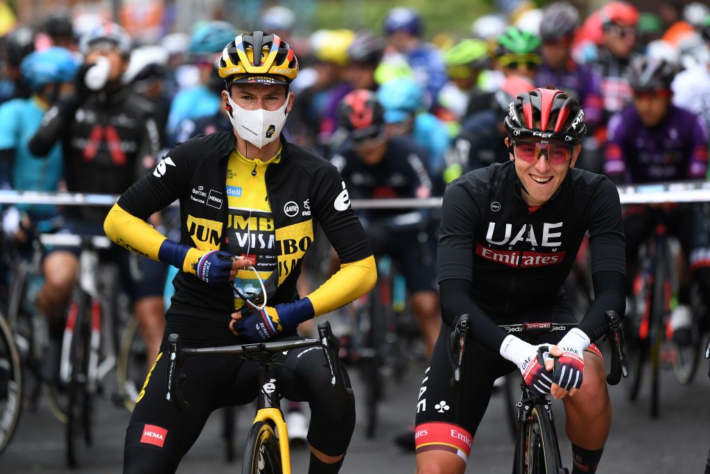 Primoz Roglic and Tadej Pogacar at the Itzulia Basque Country