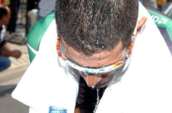 George Hincapie sports some whacky Oakleys