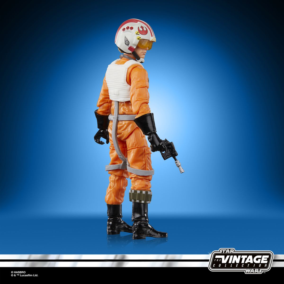 Luke Skywlaker X-Wing Pilot action figure on a blue and black background