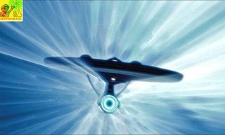 frame grab of new Star Trek movie showing warp drive