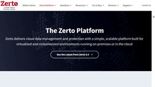 Zerto website screenshot (April 2023)