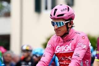 CAMAIORE ITALY MAY 17 Geraint Thomas of The United Kingdom and Team INEOS Grenadiers Pink Leader Jersey prior to the 106th Giro dItalia 2023 Stage 11 a 219km stage from Camaiore to Tortona UCIWT on May 17 2023 in Camaiore Italy Photo by Tim de WaeleGetty Images