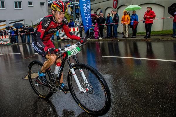 Moritz Milatz finishes up a rainy stage 2
