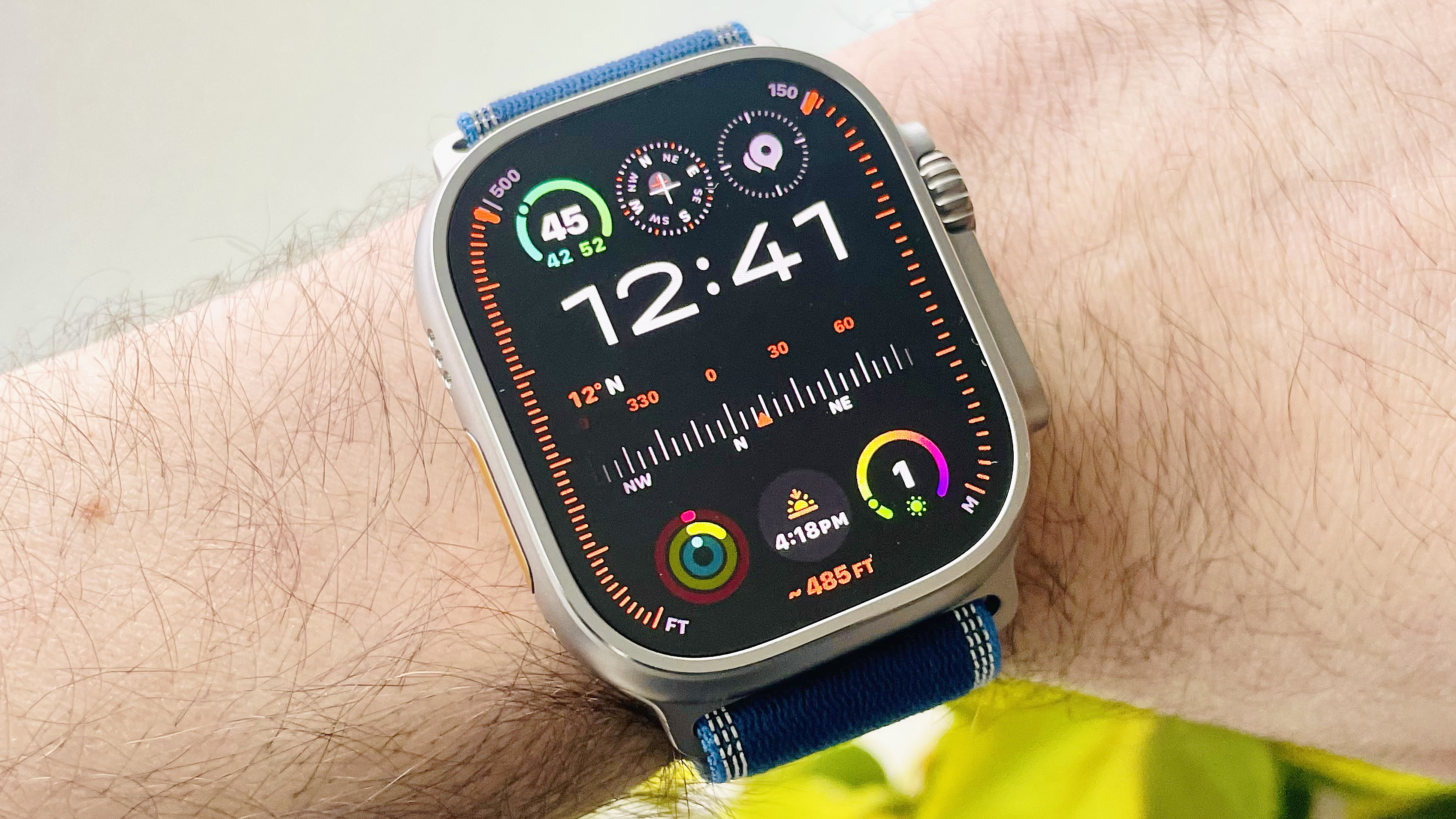 Close-up of the Apple Watch Ultra 3 in silver