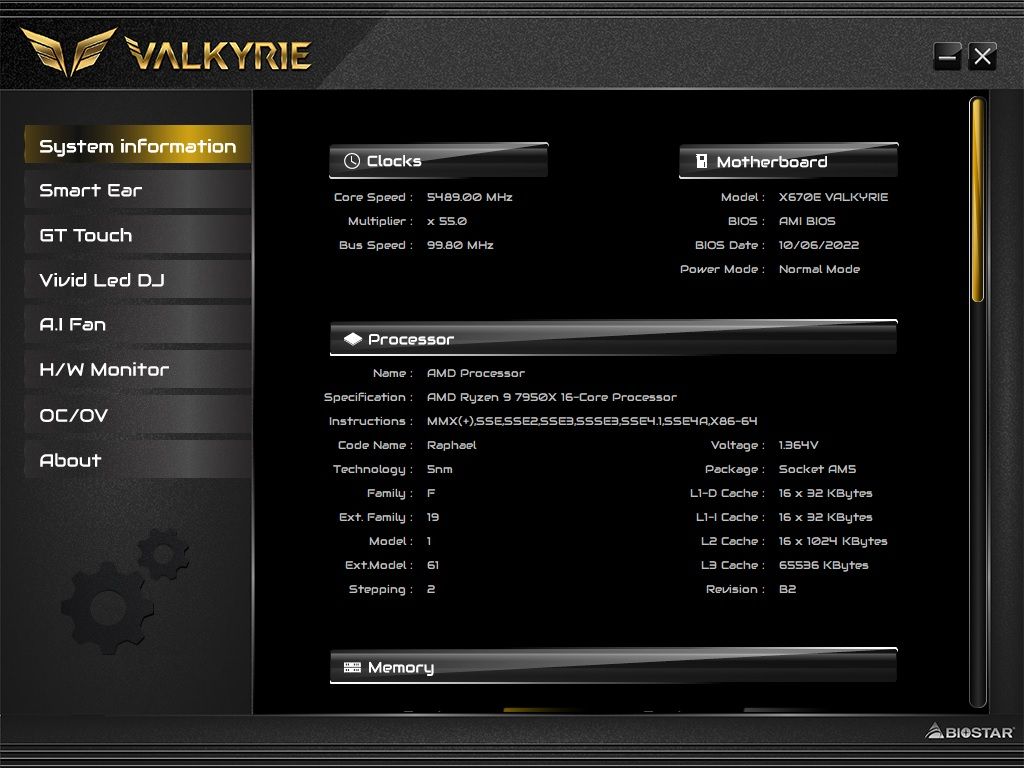 Biostar X670E Valkyrie
