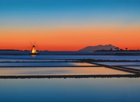 salt flats in Marsala, Sicily