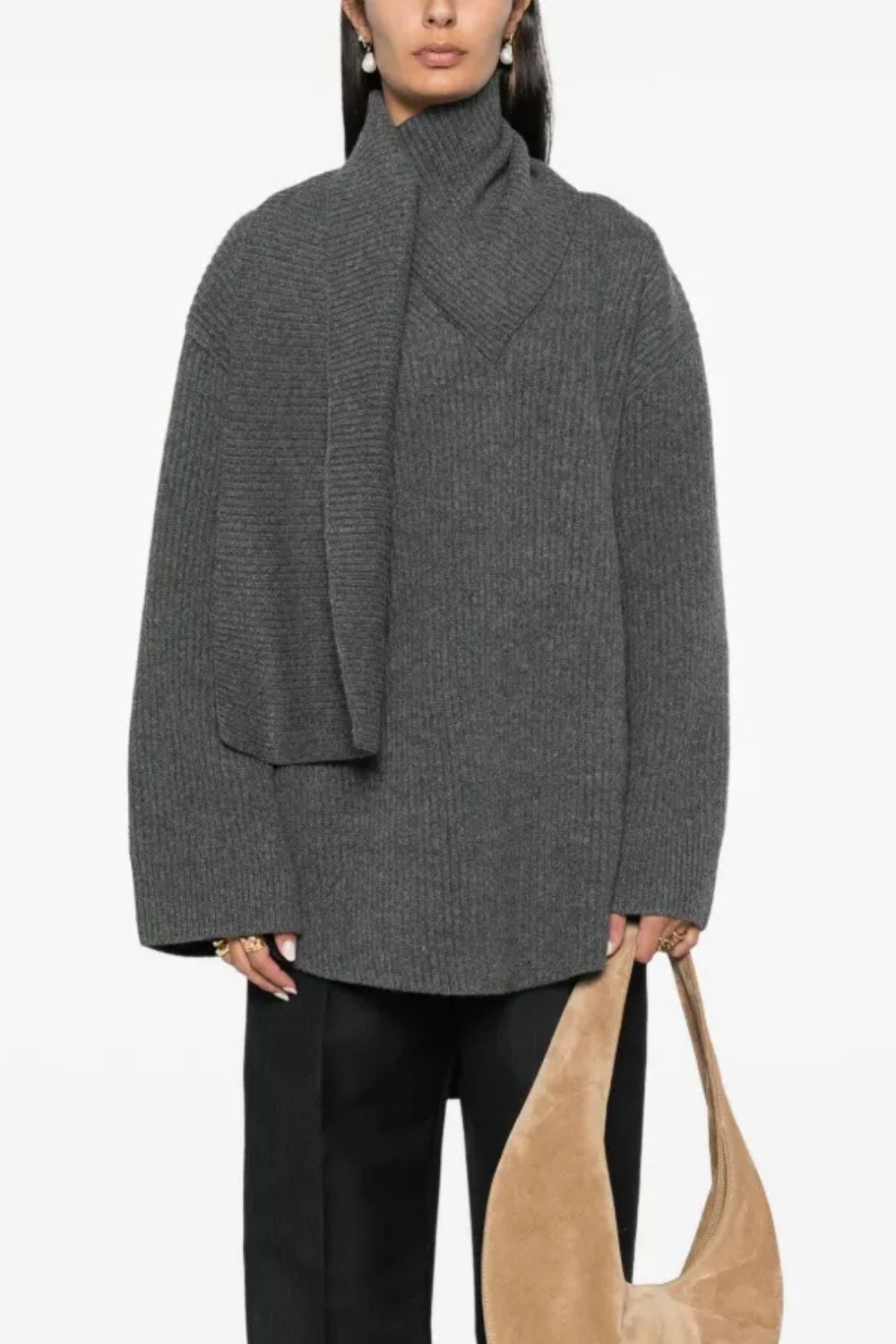 Toteme attached-scarf sweater