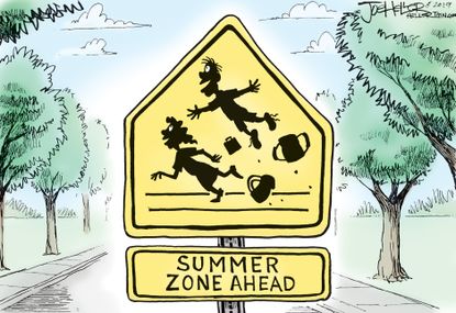 Editorial Cartoon U.S. Schools Out Summer Vacation