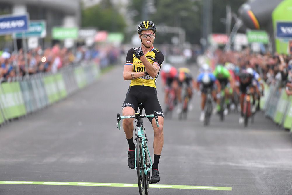 Lars Boom (LottoNL-Jumbo) held off the chasers to win stage 5 of the BinckBank Tour
