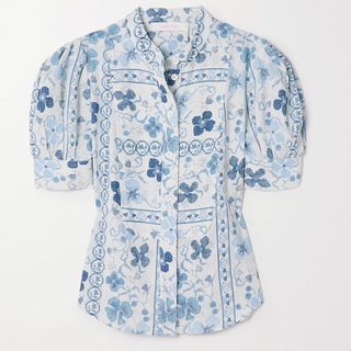 See by Chloé Caravan Embroidered Voile Blouse