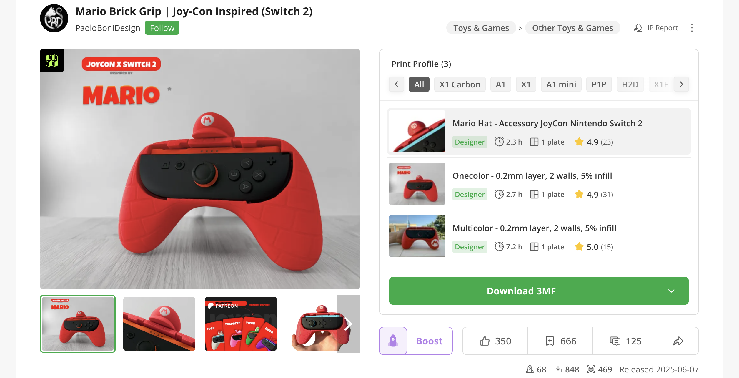 3D printed Switch 2 grips