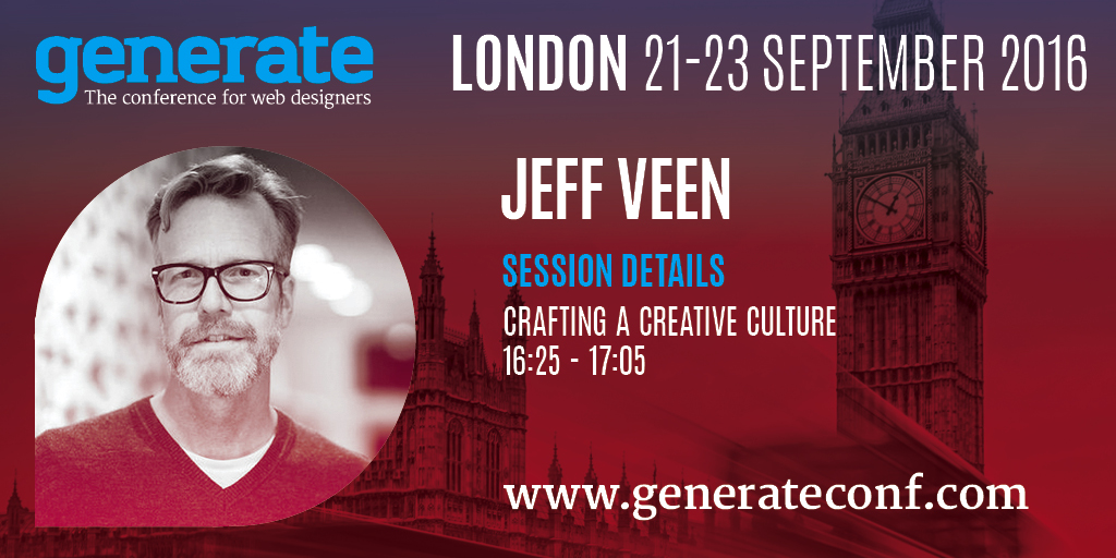 Don't miss Jeff's closing keynote at Generate London