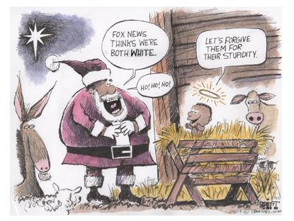 Editorial cartoon Santa Fox News