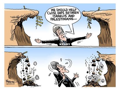 Editorial cartoon Kerry peace talks