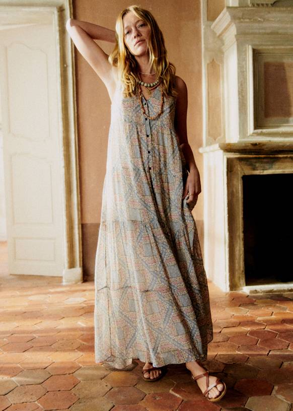 Raiana Dress - Mozaique Print - Viscose - Sézane
