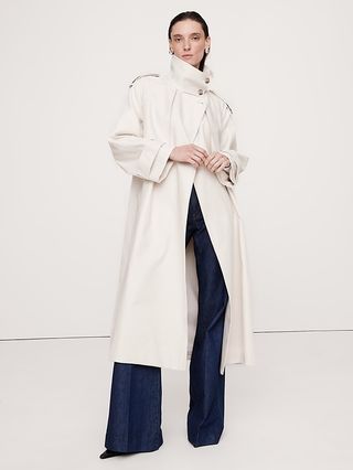 Übergroßer Trenchcoat aus italienischem Twill von Sabbia