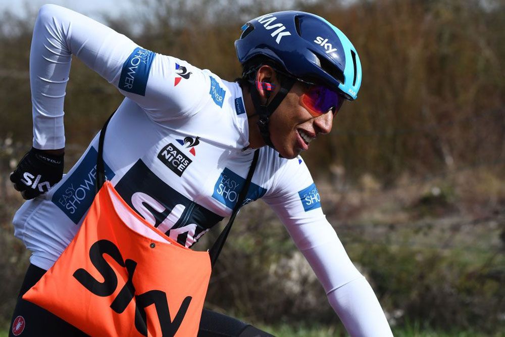 Egan Bernal (Team Sky) in action on stage 3 of Paris-Nice