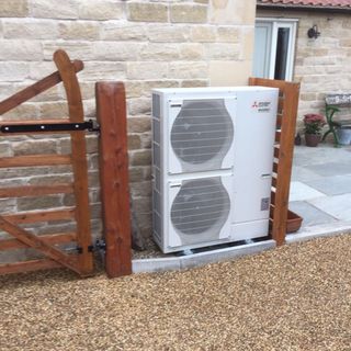 air source heat pump outside country property