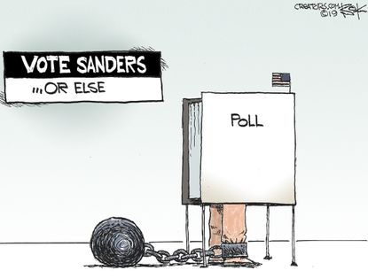 Political Cartoon U.S. Bernie Sanders prison vote