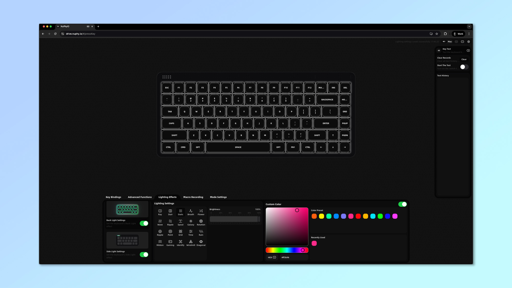 The NuPhy Node75 being customized using the NuPhy.io web app
