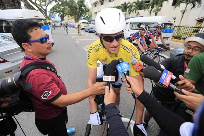 Bos speaks to the media about another sprint win