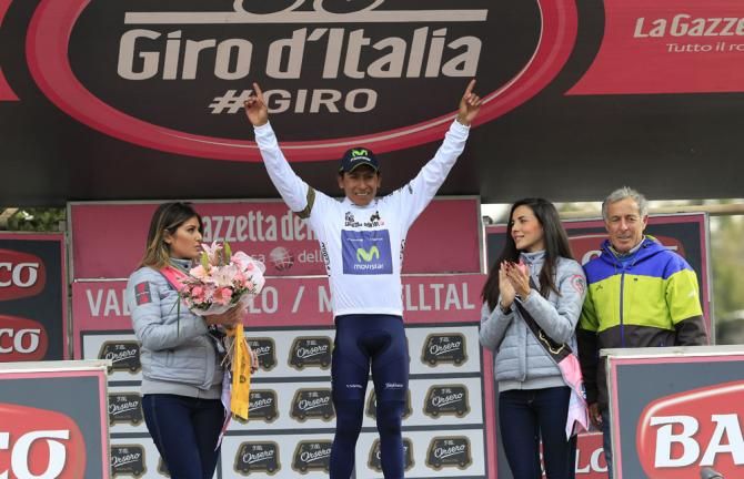 Nairo Quintana (Movistar) now has the white jersey