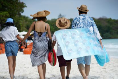 Happy retirees on the beach