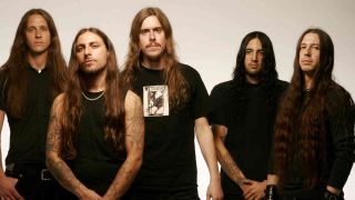 Opeth posing for a photograph in 2005