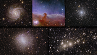 A collage of Euclid's starry first full-color images.