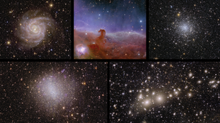 A montage of Euclid's starry first full-color images