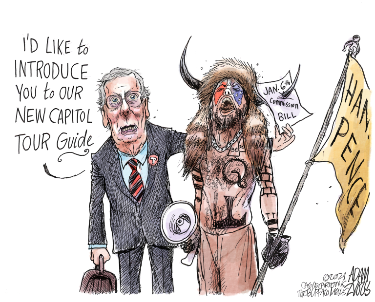 Political Cartoon U.S. mcconnell jan 6 commission capitol riot