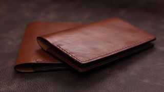 Brown leather wallets
