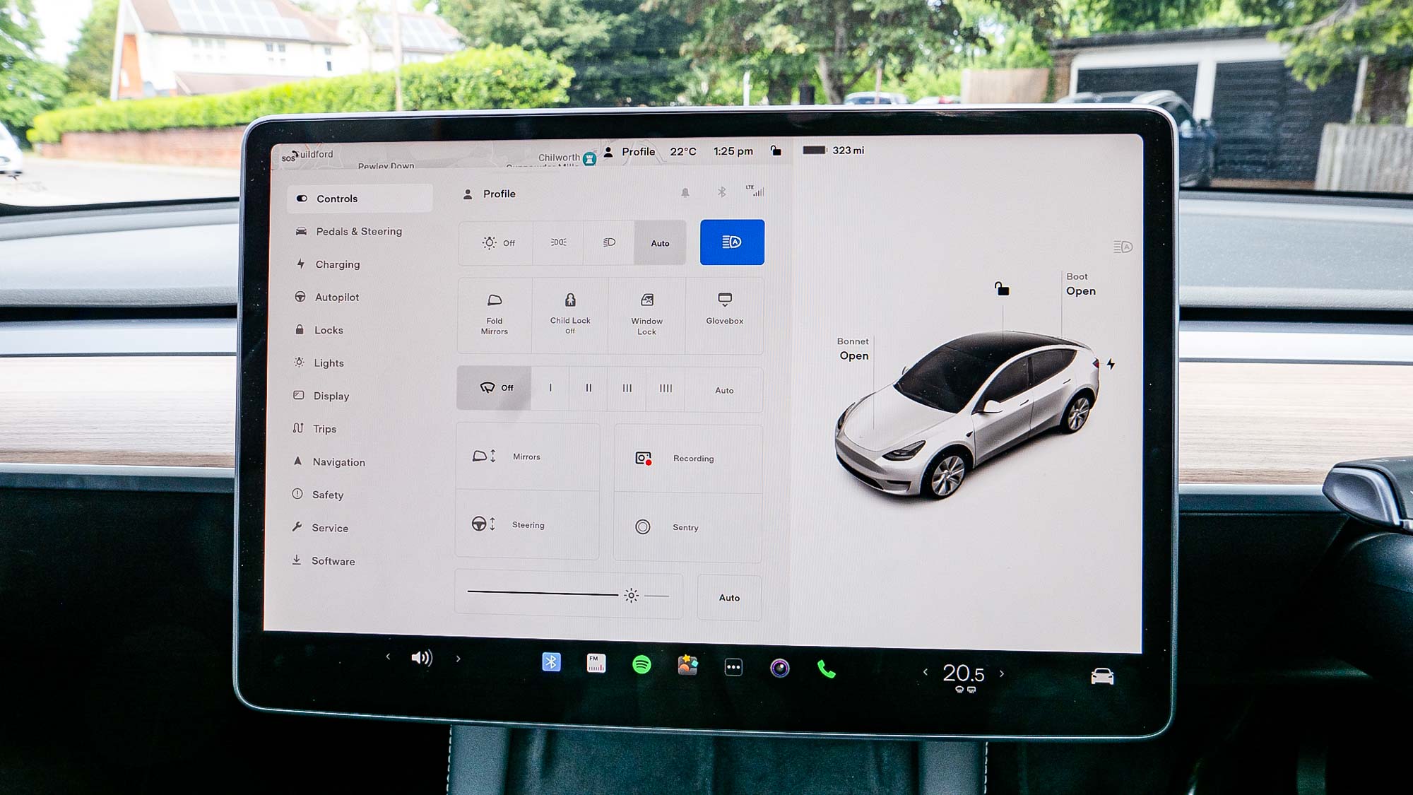 Tesla Model Y display settings