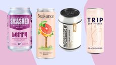 A selection of low calorie non-alcoholic drinks in a can