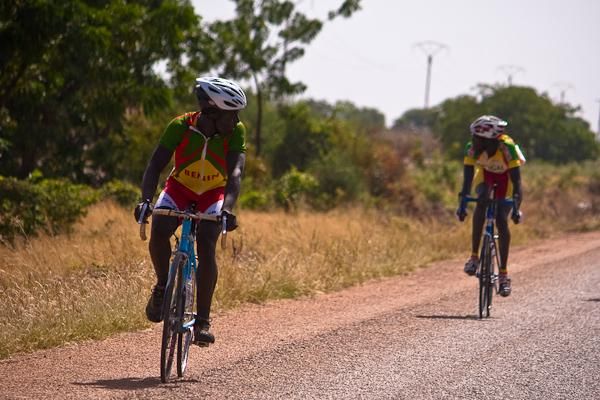Benin&rsquo;s Alphonse N&rsquo;Cha M&rsquo;Po fells behind after suffering a crash. The 2010 Tour de Faso is his first international competition.