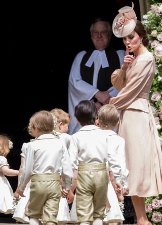 Kate Middleton with Pippa Middleton's flower girls and Page Boys