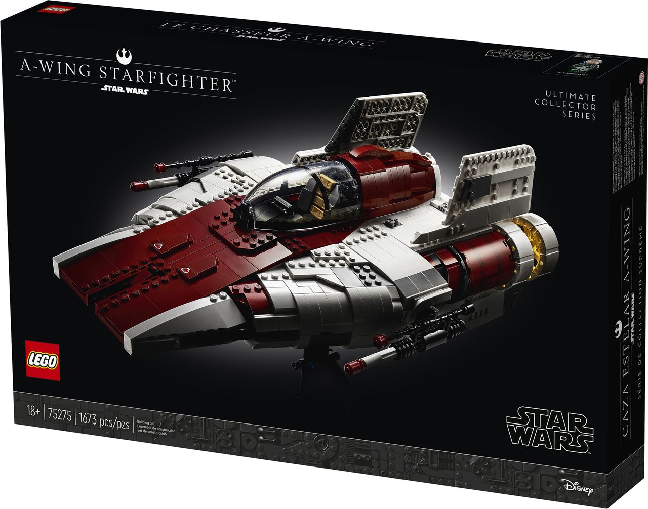 The Lego Star Wars UCS A-wing Starfighter, released in 2020, is an iconic ship from "Star Wars Episode VI: The Return of the Jedi."